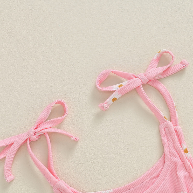 Детски дрехи Летен гащеризон за момиче Ежедневен гащеризон с щампи на маргаритки Презрамки без ръкави Гащеризон за новородено Дрехи