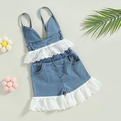 Toddler Kids Baby Girls Summer 2Pcs Outfits Αμάνικο Crop Tops T-shirt Ελαστικό σορτς μέσης Σετ casual outfits Καθημερινά ρούχα