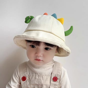 Χαριτωμένο καπέλο για μωρό δεινόσαυρος μονόχρωμο καρτούν Βρέφος Ψαράς Καπέλο Άνοιξη Φθινόπωρο Παιδιά Αγόρι Κορίτσι Βαμβακερά Καπέλα για τον ήλιο Παναμά