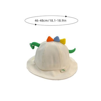 Сладък динозавър, бебешка шапка с кофа, едноцветна анимационна бебешка рибарска шапка, пролет, есен, деца, момче, момиче, памучни панамски слънчеви шапки