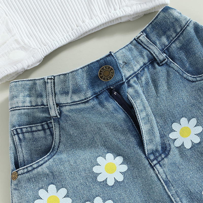 1-6 години Комплект къси панталони за момичета без ръкави Тюл Пачуърк потник с бродерия Сърца Къси шорти Детско лятно облекло за момичета