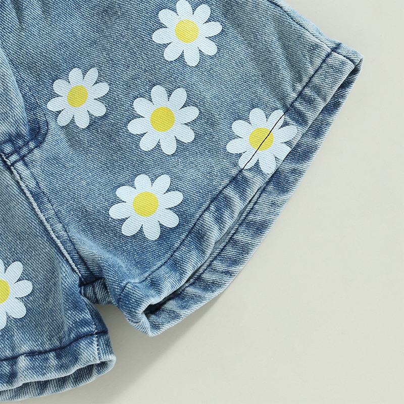 1-6 години Комплект къси панталони за момичета без ръкави Тюл Пачуърк потник с бродерия Сърца Къси шорти Детско лятно облекло за момичета