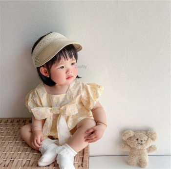 Ψάθινα σκουφάκια για μωρά σε στυλ Νέας Κορέας Παιδικά καπέλα ηλίου άδειο πάνω μεγάλο καπέλο φιόγκο Παιδικό ψάθινο αντηλιακό καπέλο αντηλιακό καπέλα μωρό αξεσουάρ νεογέννητο