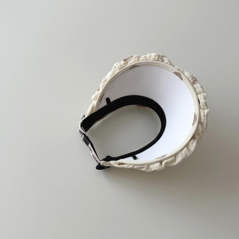 Лятна бебешка шапка за момичета, момчета, карикатура на мечка, отпечатана празна горна шапка за слънце, регулируеми детски сенници, шапки, корейски детски аксесоари