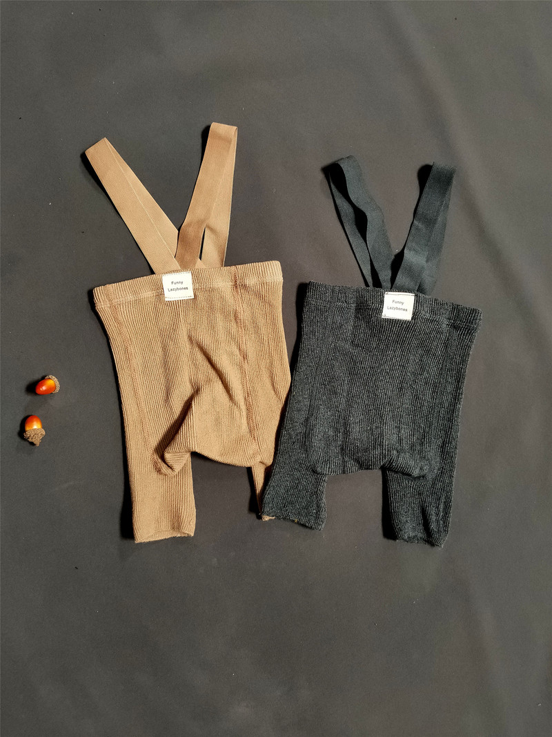 Бебешки къси панталони с тиранти INS Къси къси панталони с тиранти с висока талия Испански бебешки клинове с голямо дупе Тесни тиранти