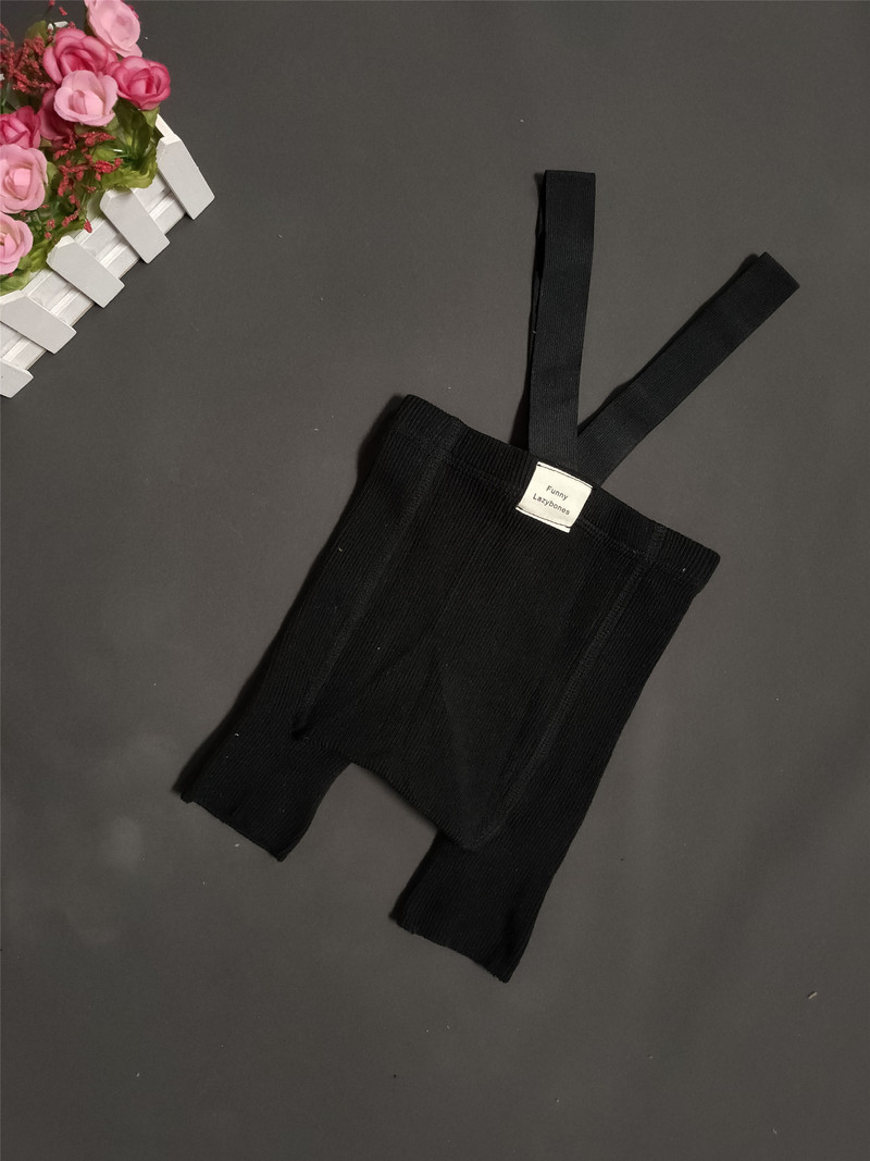 Бебешки къси панталони с тиранти INS Къси къси панталони с тиранти с висока талия Испански бебешки клинове с голямо дупе Тесни тиранти