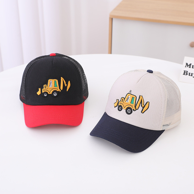 Лятна бебешка бейзболна шапка за момче, мрежеста дишаща шапка за багер Snapback Sun Hat за деца, момичета, външна хип-хоп шапка