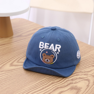 Κορεατικά κινούμενα σχέδια Bear Baby καπέλο μπέιζμπολ Καλοκαίρι για υπαίθριο χώρο για μωρά, αγόρια, κορίτσια, αντηλιακό καπέλο μαλακό γράμμα για παιδιά Παιδικά καπέλα παραλίας Καπό