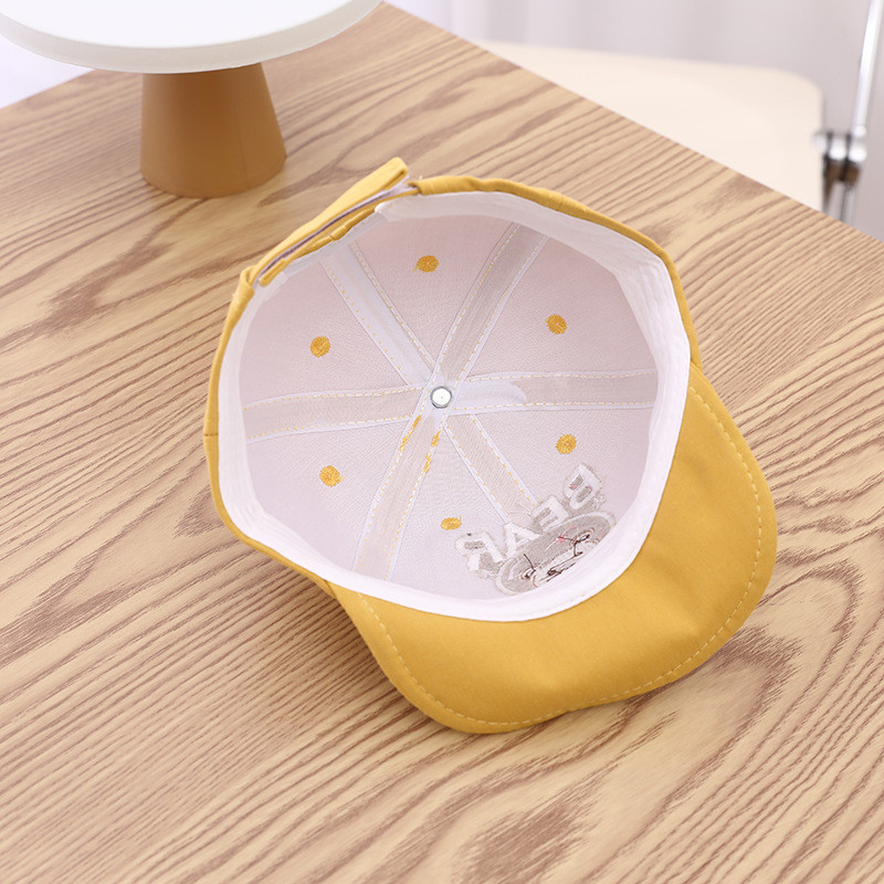 Корейска анимационна мечка Бебешка бейзболна шапка Лятна външна шапка за бебета Момчета Момичета Слънчева шапка Мека буква Деца Детски плажни шапки Боне