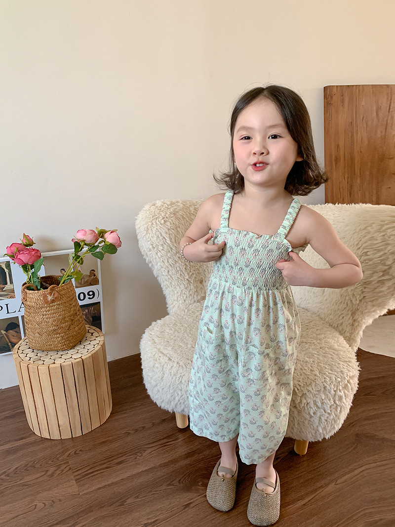 Гащеризон за момиче Детски панталони за момичета 2024 Летни нови детски корейски стил Чуждестранни стил Ежедневни тиранти Бебешки панталони за момиче