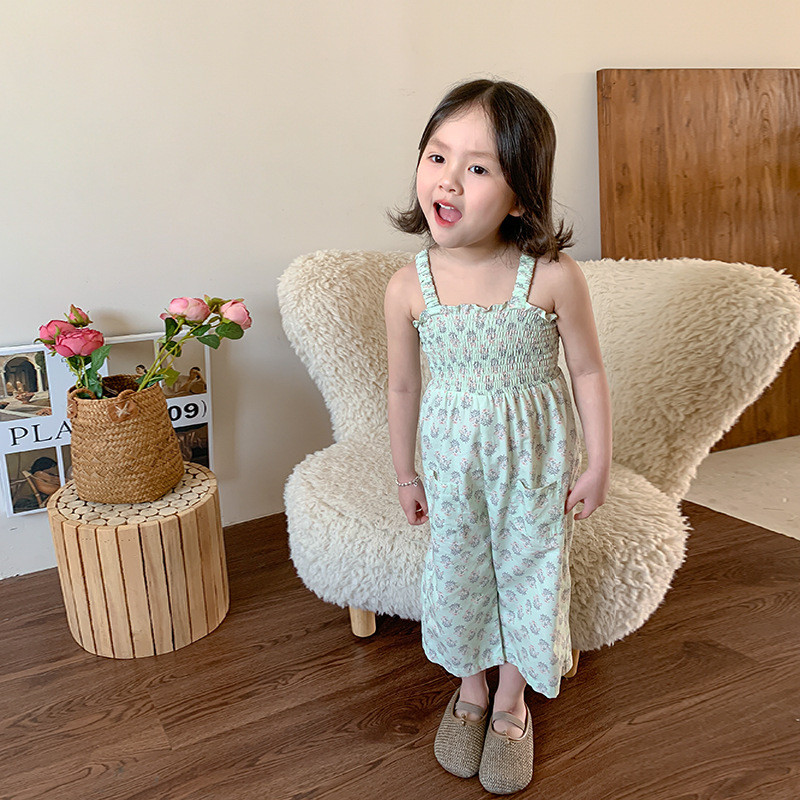 Гащеризон за момиче Детски панталони за момичета 2024 Летни нови детски корейски стил Чуждестранни стил Ежедневни тиранти Бебешки панталони за момиче