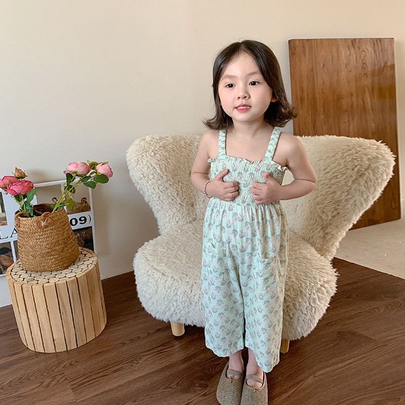 Гащеризон за момиче Детски панталони за момичета 2024 Летни нови детски корейски стил Чуждестранни стил Ежедневни тиранти Бебешки панталони за момиче