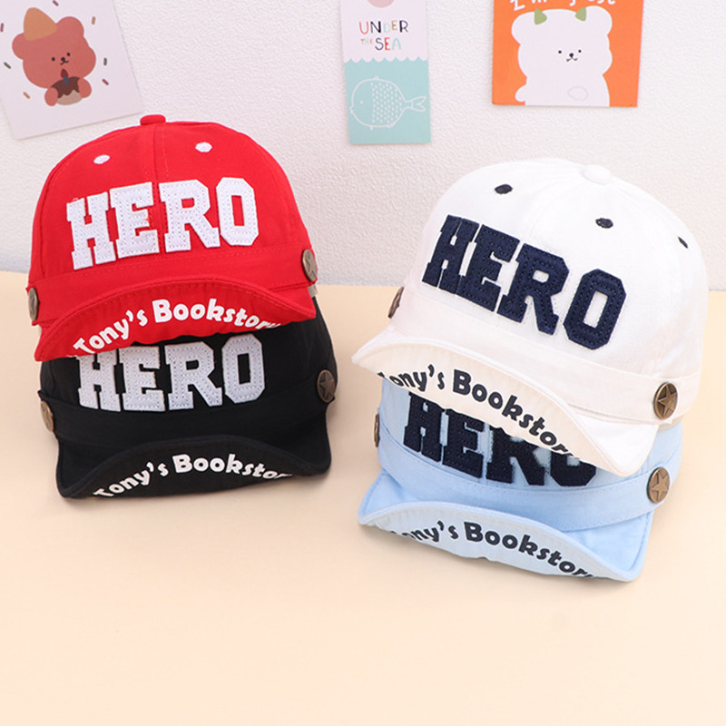 Сладка бебешка бейзболна шапка с букви Лятна слънчева шапка с мека периферия за малки деца Момчета Момичета Едноцветни детски хип-хоп шапки