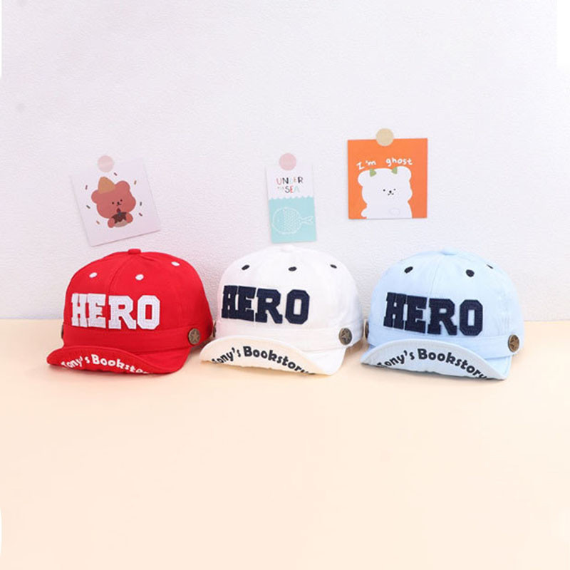 Сладка бебешка бейзболна шапка с букви Лятна слънчева шапка с мека периферия за малки деца Момчета Момичета Едноцветни детски хип-хоп шапки
