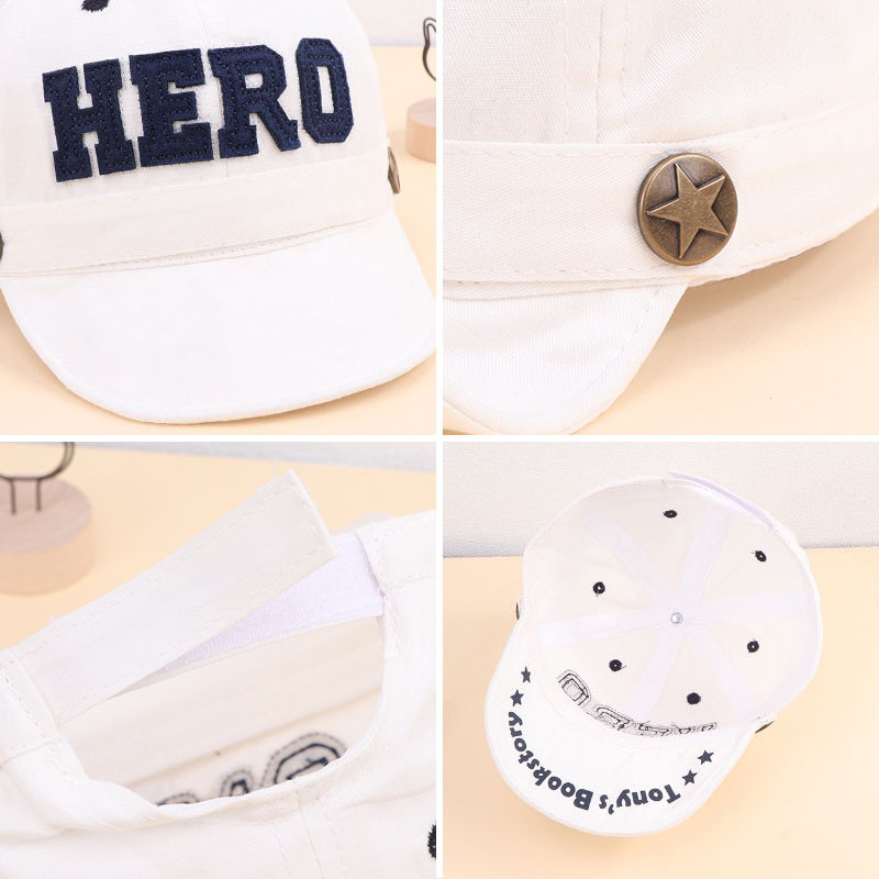 Сладка бебешка бейзболна шапка с букви Лятна слънчева шапка с мека периферия за малки деца Момчета Момичета Едноцветни детски хип-хоп шапки