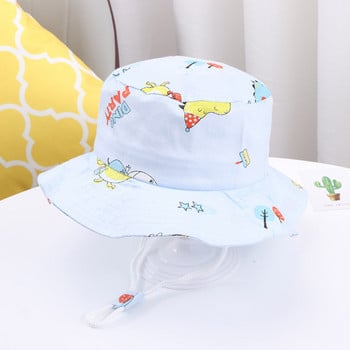 Детска регулируема каишка за брадичка Слънцезащитни шапки Лятна пролетна шапка за слънце Сладка анимационна шапка с кофа за плаж на открито Детска полицайска шапка