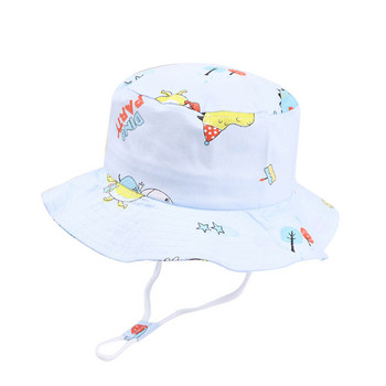Детска регулируема каишка за брадичка Слънцезащитни шапки Лятна пролетна шапка за слънце Сладка анимационна шапка с кофа за плаж на открито Детска полицайска шапка