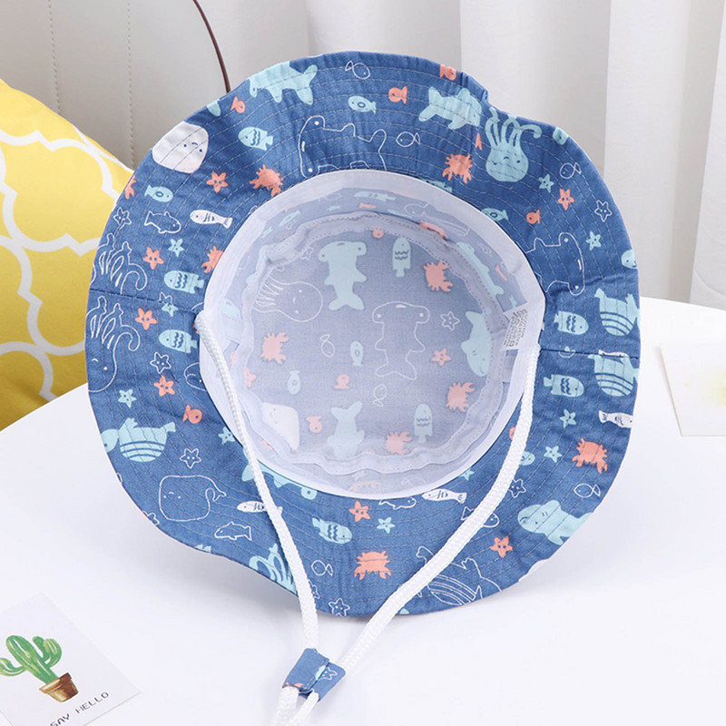 Детска регулируема каишка за брадичка Слънцезащитни шапки Лятна пролетна шапка за слънце Сладка анимационна шапка с кофа за плаж на открито Детска полицайска шапка