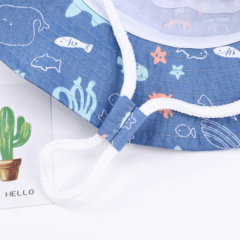 Детска регулируема каишка за брадичка Слънцезащитни шапки Лятна пролетна шапка за слънце Сладка анимационна шапка с кофа за плаж на открито Детска полицайска шапка