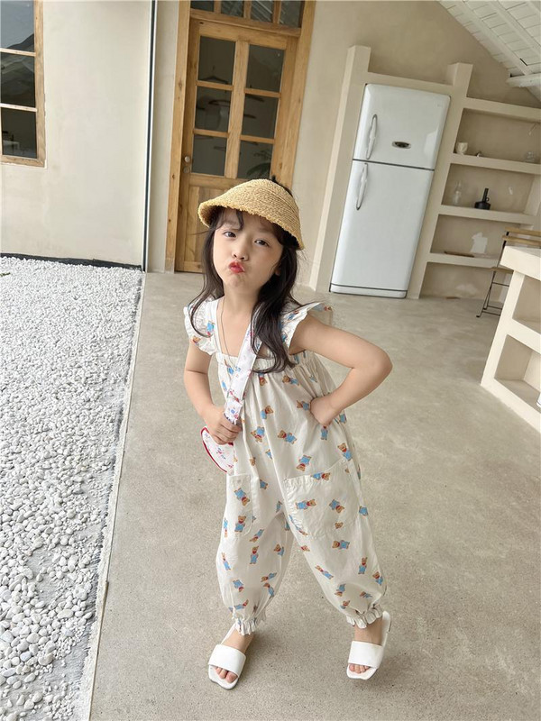 2024 Бебешки момичета Пролет Есен Лято Дрехи с щампи Гащеризони Панталони Ежедневни удобни гащеризони Детски Детски дрехи за рожден ден