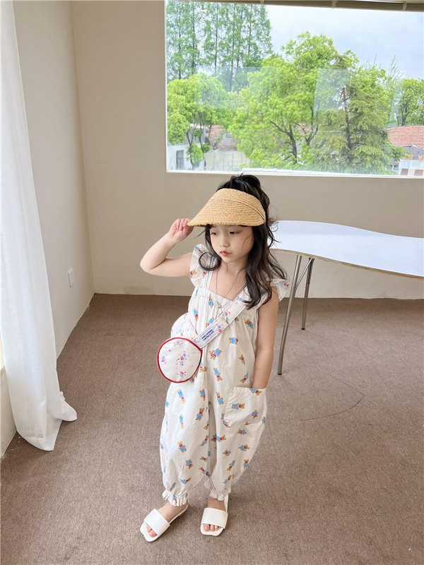 2024 Бебешки момичета Пролет Есен Лято Дрехи с щампи Гащеризони Панталони Ежедневни удобни гащеризони Детски Детски дрехи за рожден ден