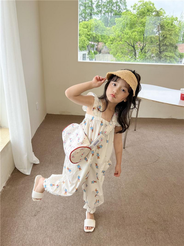 2024 Бебешки момичета Пролет Есен Лято Дрехи с щампи Гащеризони Панталони Ежедневни удобни гащеризони Детски Детски дрехи за рожден ден