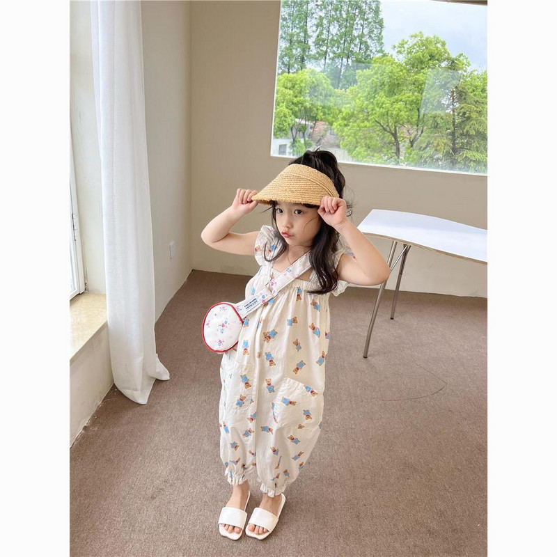 2024 Бебешки момичета Пролет Есен Лято Дрехи с щампи Гащеризони Панталони Ежедневни удобни гащеризони Детски Детски дрехи за рожден ден