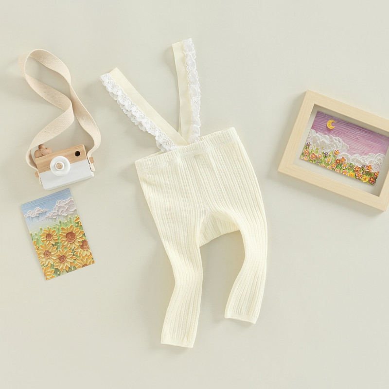 Новородени бебета, момчета, момичета, панталони с тиранти, плетени гащеризони без ръкави с дантелена тапицерия