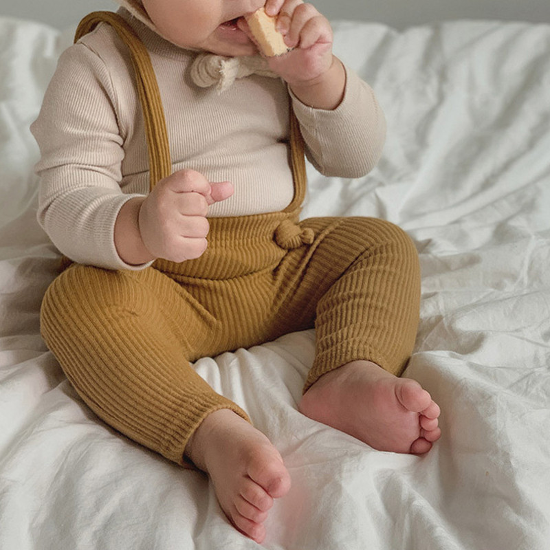 2024 г. Клинове за новородени бебета Панталони Плътни еластични оребрени PP Корейски дрехи 0-24M Момче Момиче Сладко боди Панталони за малки деца Гащеризон