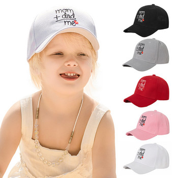 Детска шапка с бродерия Сладка бебешка шапка за момичета и момчета Хип-хоп за слънце Шапка с букви Регулируема бейзболна детска ежедневна шапка gorros
