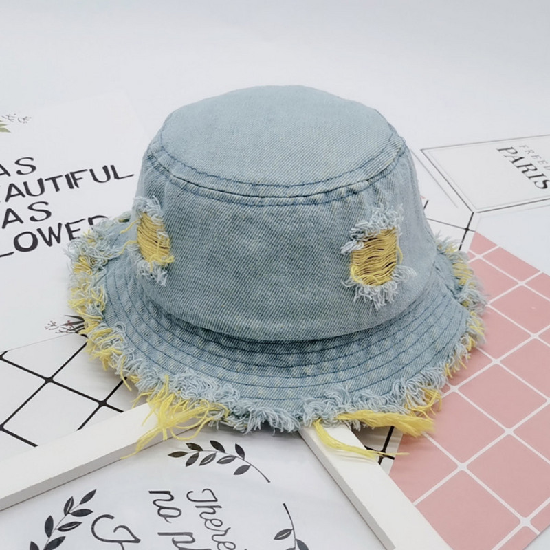 Дънкова шапка Слънчеви рибарски шапки Меки бебешки шапки с щампи Дънкова шапка с щампа Прекрасна мека щампована детска модна шапка за слънце на открито 아기 모자