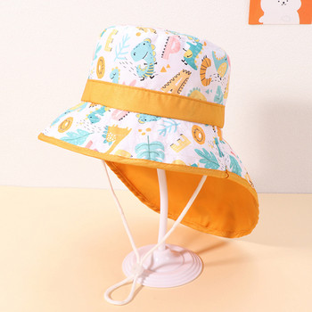 Детски регулируеми слънчеви шапки на открито за лято пролет шапка с широка периферия сладка анимационна шапка за плаж на открито кепка за мальчика