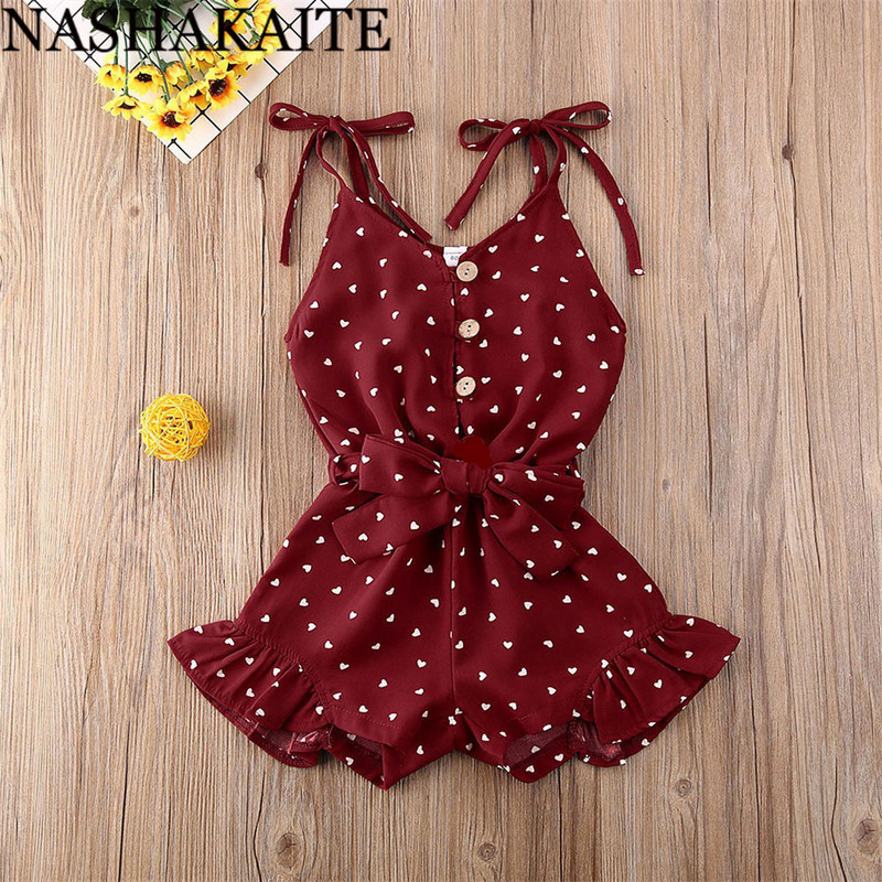 NASHAKAITE Детски гащеризон, превръзка за рамо, сърце с колан, гащеризон за малко момиче, летен гащеризон, детски комбинезон за 1-6 години