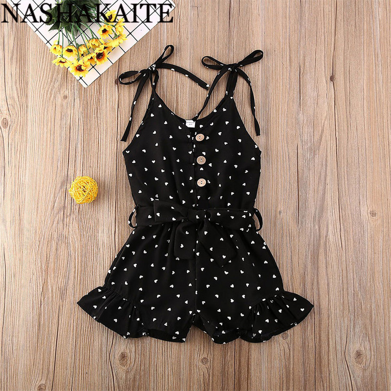 NASHAKAITE Детски гащеризон, превръзка за рамо, сърце с колан, гащеризон за малко момиче, летен гащеризон, детски комбинезон за 1-6 години