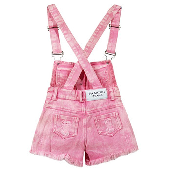 Chumhey 1-11T Детски гащеризони Летни момичета Дънкови шорти с тиранти Розови дънки Детски дрехи Kawaii Bebe Гащеризон Детски дрехи