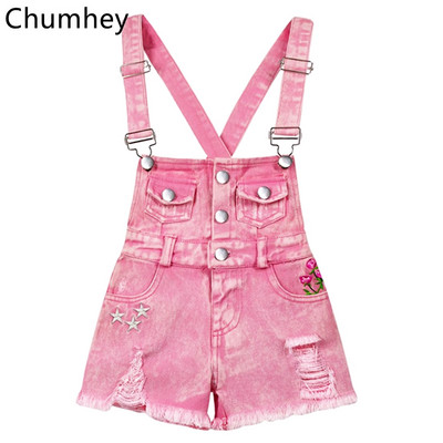 Chumhey 1-11T Παιδικές φόρμες καλοκαιρινές κοριτσίστικες ζαρτιέρες τζιν σορτς ροζ τζιν Παιδικά ρούχα Kawaii Bebe Jumpsuit Παιδικά ρούχα