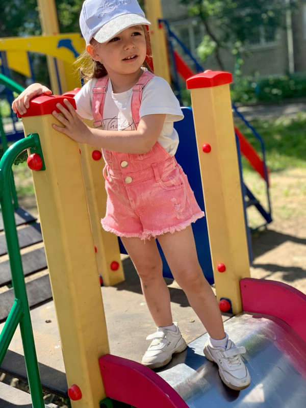 Chumhey 1-11T Детски гащеризони Летни момичета Дънкови шорти с тиранти Розови дънки Детски дрехи Kawaii Bebe Гащеризон Детски дрехи