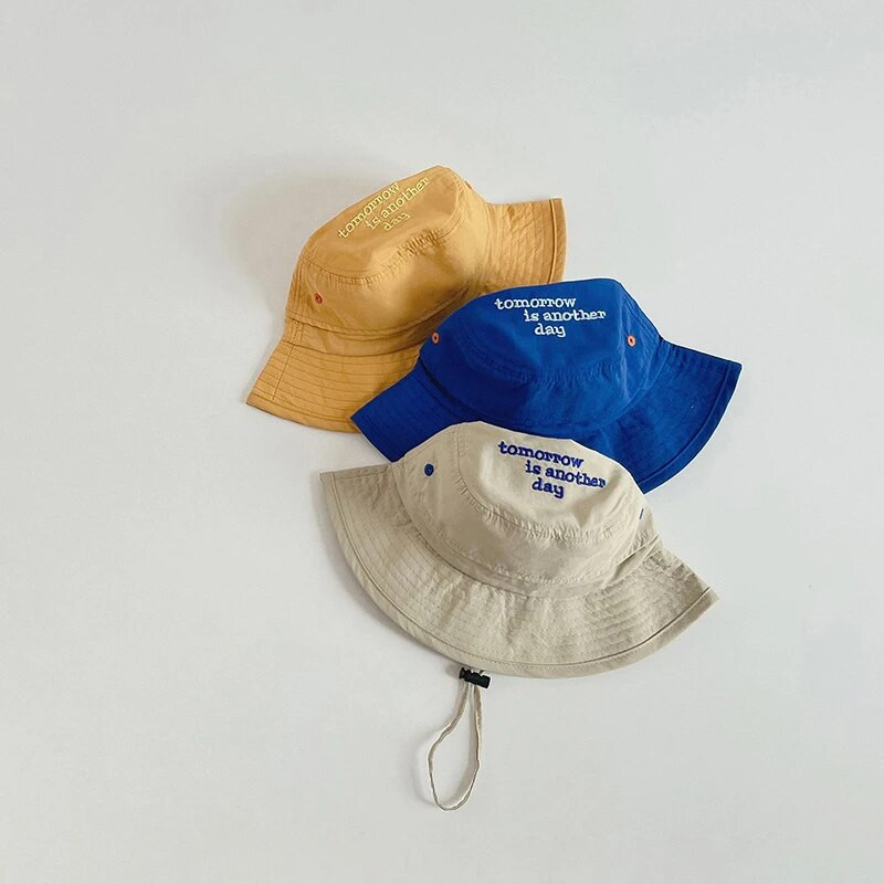 Бебешка шапка с бродирана буква Спортна бързосъхнеща детска рибарска шапка На открито Момичета Момчета Шапка за слънце