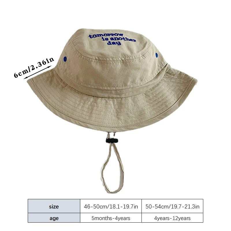 Бебешка шапка с бродирана буква Спортна бързосъхнеща детска рибарска шапка На открито Момичета Момчета Шапка за слънце
