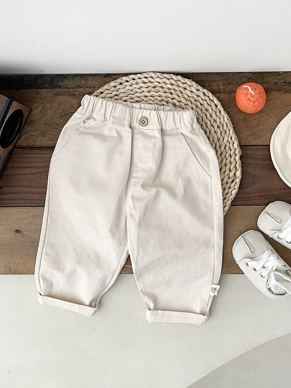 2024 Пролет, нови бебешки свободни панталони, бебешки момичета, едноцветни ежедневни панталони, модни универсални харем панталони, детски дрехи за малки момчета
