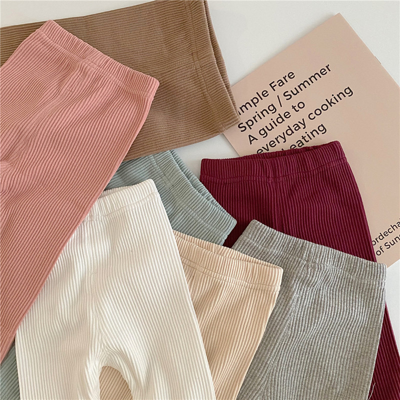 Есенни бебешки клинове за момичета Памучни бебешки момчета Оребрени клинове Раирани детски панталони Детски ежедневни панталони