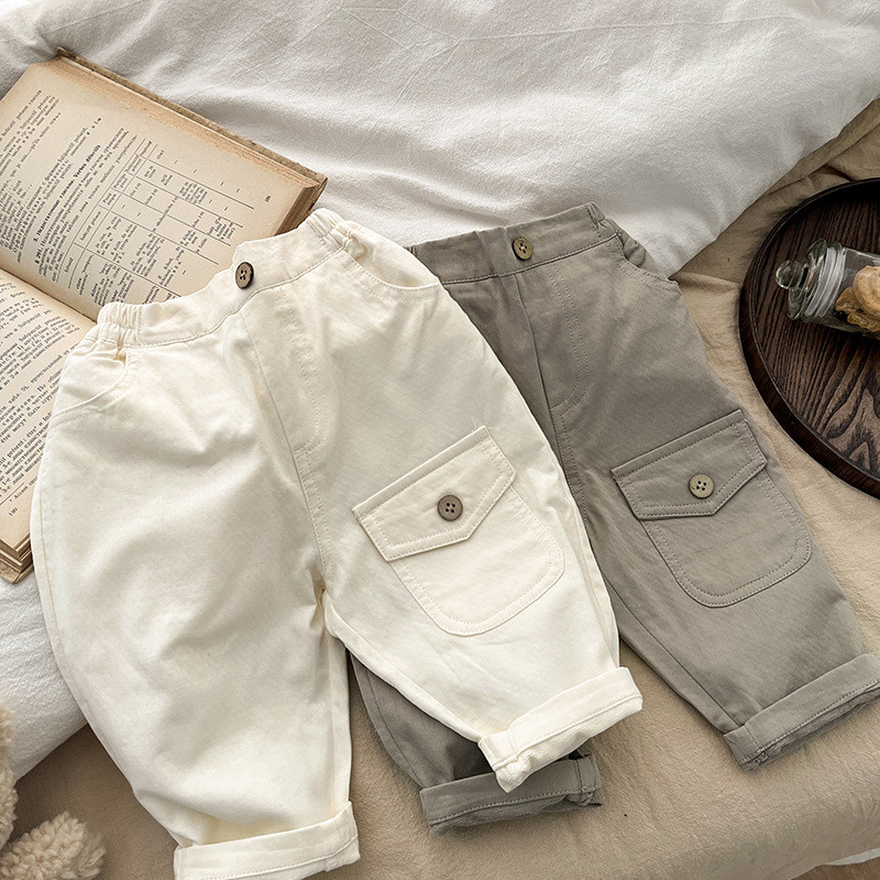 2024 Пролет Нови бебешки свободни панталони Модни бебешки момичета Едноцветни ежедневни панталони Малки момчета Универсални харем панталони Детски дрехи