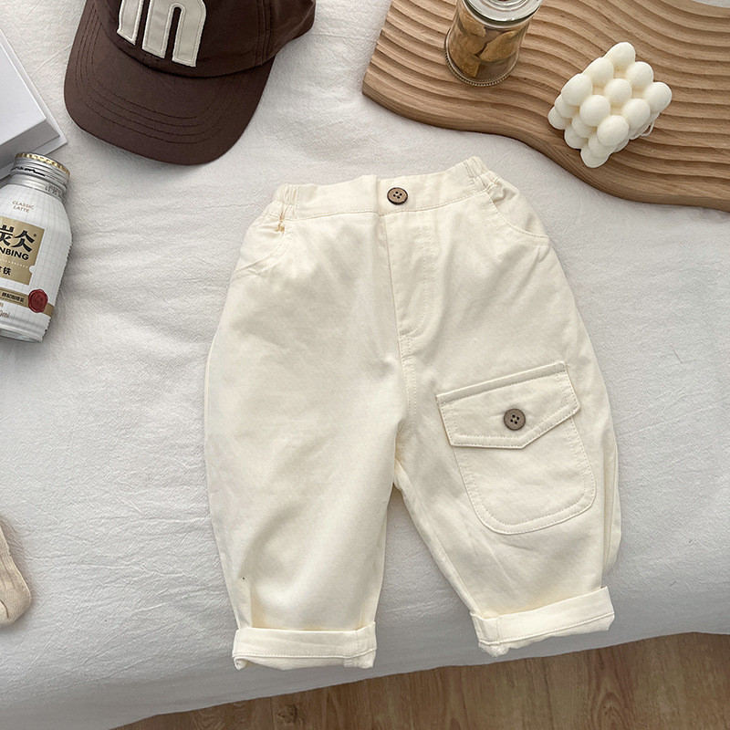 2024 Пролет Нови бебешки свободни панталони Модни бебешки момичета Едноцветни ежедневни панталони Малки момчета Универсални харем панталони Детски дрехи