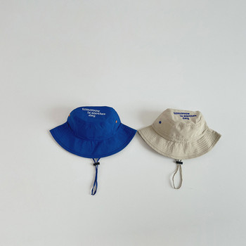 Καλοκαιρινό καπέλο γρήγορου στεγνώματος για μωρό μονόχρωμο γράμμα Παιδικό ψαρά Καπέλο προστασίας από υπεριώδη ακτινοβολία Παιδικά Παναμά Καπέλα για τον ήλιο