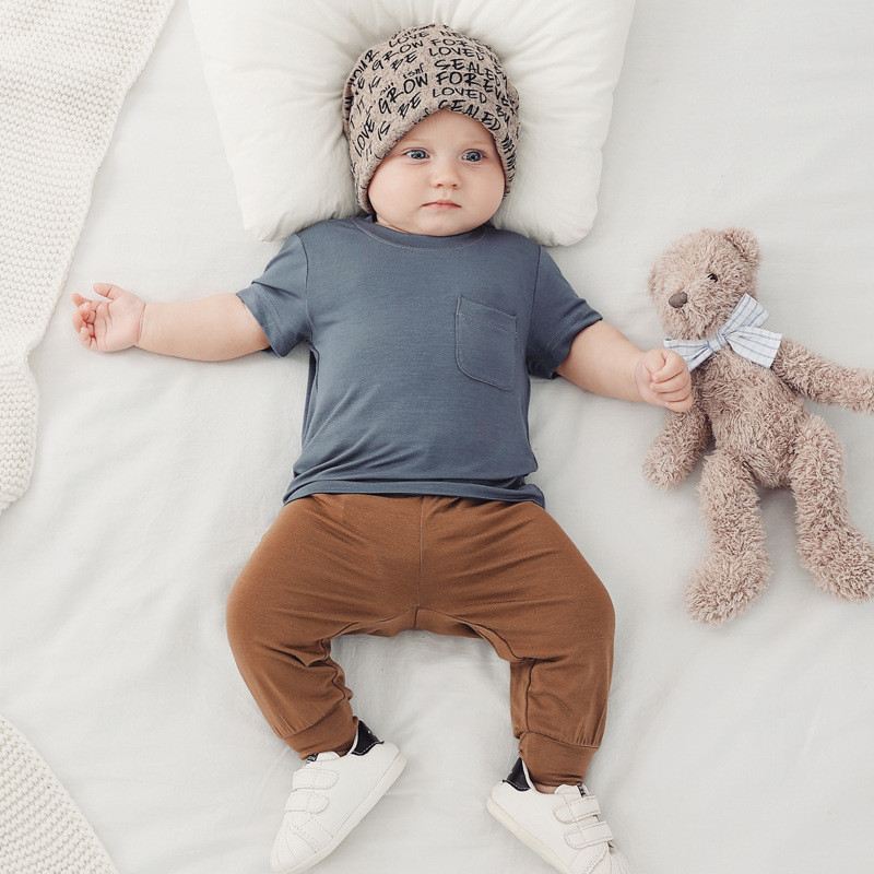 2024 Нови детски панталони Бамбукови влакна Бебешки момчета Момичета Едноцветни свободни дълги панталони Дрехи за малки деца Антикомарници за новородени 3M-3Y