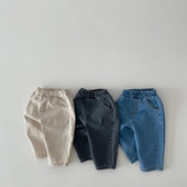2023 Φθινόπωρο New Baby Loose Jeans Solid Girls Casual Παντελόνια Βρεφικά Αγόρια Παντελόνια Χαρέμι Νεογέννητο Μικρό Πακέτο Παντελόνι τζιν Ρούχα