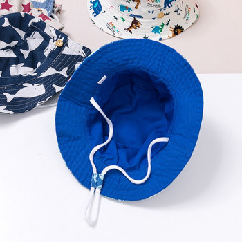 Лятна детска памучна анимационна шапка с кофа за момчета, щампа на цветя, бебета, момичета, слънчева шапка, цвете, детско боне