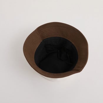 Κεντητό γράμμα για μωρό με κουβά Καπέλο Καλοκαιρινό με φαρδύ γείσο Panama καπέλο για αγόρι κορεάτικο ρυθμιζόμενο κορδόνι Παιδικά καπέλα ψαρά