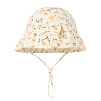 Νέο Baby Baby Bowknot Bowknot Bucket Hat Παιδικό Αντηλιακό Καπέλα εξωτερικού χώρου Boy Girl Print Panama Hat Unisex Καπέλο ψαρέματος παραλίας για 3-12 εκατ.