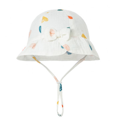 Νέο Baby Baby Bowknot Bowknot Bucket Hat Παιδικό Αντηλιακό Καπέλα εξωτερικού χώρου Boy Girl Print Panama Hat Unisex Καπέλο ψαρέματος παραλίας για 3-12 εκατ.
